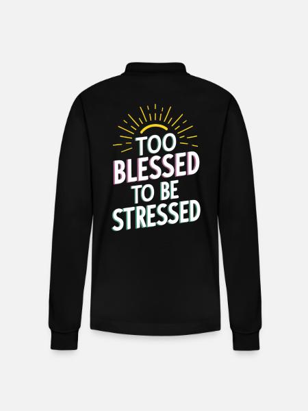 Too to be stressed - Stanley/Stella Organic Unisex Long-Sleeved Polo Shirt Prepster - black