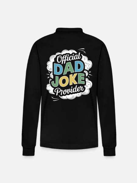 Official Dad Joke Supplier - Stanley/Stella Organic Unisex Long-Sleeved Polo Shirt Prepster - black