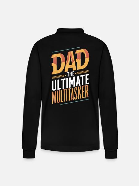 Dad The Ultimate Multitasker - Stanley/Stella Organic Unisex Long-Sleeved Polo Shirt Prepster - black
