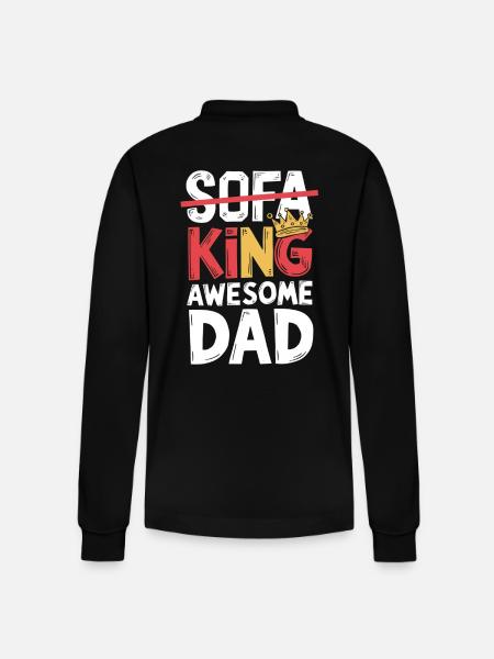 Sofa King Fantastic Dad - Stanley/Stella Organic Unisex Long-Sleeved Polo Shirt Prepster - black