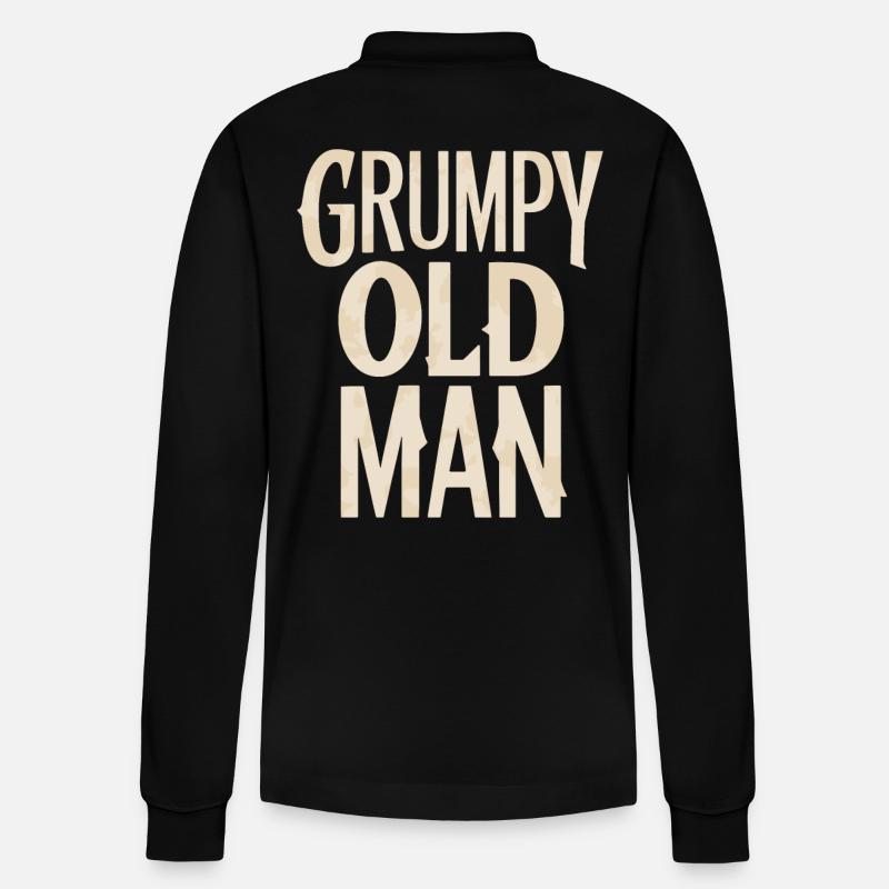 Grumpy Old Man Unverwechselbarer Stil - Stanley/Stella Unisex Bio-Langarm-Poloshirt Prepster - Schwarz