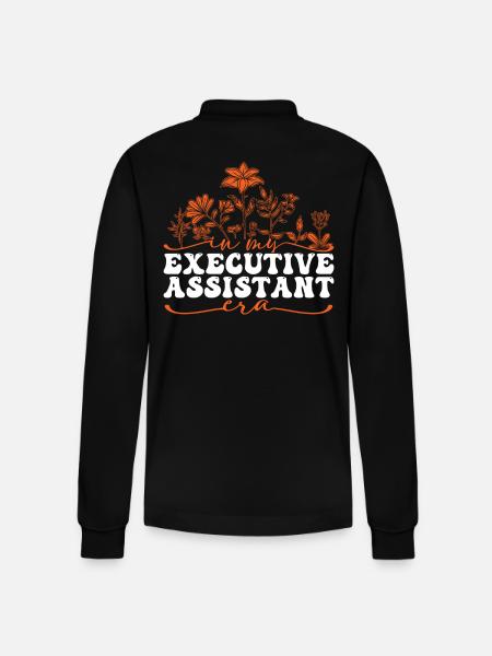 In My Executive Assistant Era - Stanley/Stella Organic Unisex Long-Sleeved Polo Shirt Prepster - black
