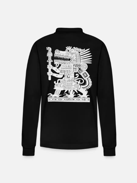 Maya-gud Maya-mytologi Gamle Gud - Stanley/Stella Prepster økologisk unisex langærmet poloshirt - sort