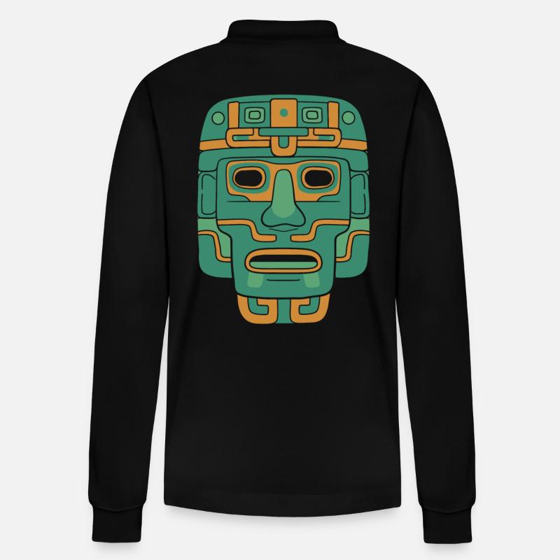 Dieu aztèque Mythologie ancienne Huitzilopochtli - Polo à manches longues bio PREPSTER Stanley/Stella Unisexe - noir