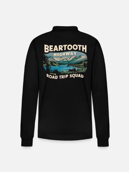Beartooth Highway Road Trip Squad - Stanley/Stella Unisex Bio-Langarm-Poloshirt Prepster - Schwarz