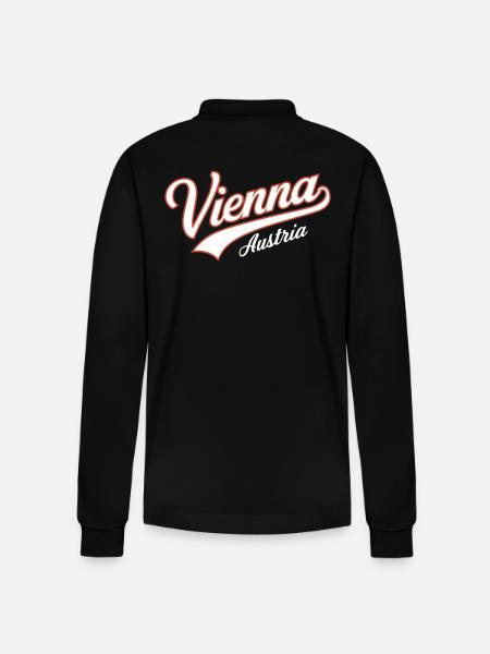 Vienna Austria Souvenir - Stanley/Stella Organic Unisex Long-Sleeved Polo Shirt Prepster - black