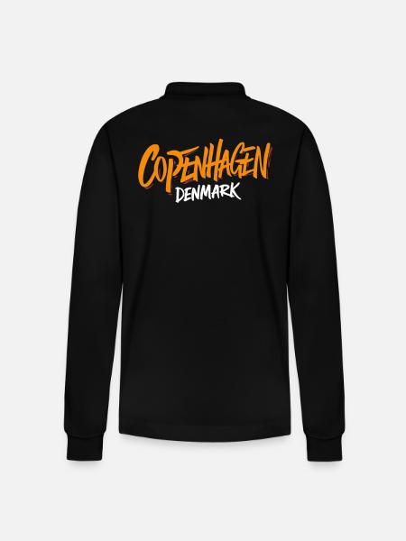Copenhagen Denmark Souvenir - Stanley/Stella Organic Unisex Long-Sleeved Polo Shirt Prepster - black