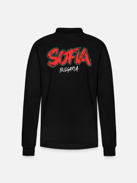 Sofia Bulgaria Souvenir - Stanley/Stella Organic Unisex Long-Sleeved Polo Shirt Prepster - black