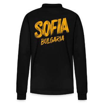 Sofia Bulgarien Souvenir - Stanley/Stella Unisex Bio-Langarm-Poloshirt Prepster - Schwarz - Hinten - Anna (173cm)