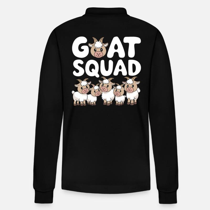 Ziege Gruppen Design Ziege Squad - Stanley/Stella Unisex Bio-Langarm-Poloshirt Prepster - Schwarz