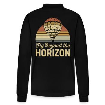 Fliege Jenseits des Horizonts Heißluftballon - Stanley/Stella Unisex Bio-Langarm-Poloshirt Prepster - Schwarz - Hinten - Anna (173cm)
