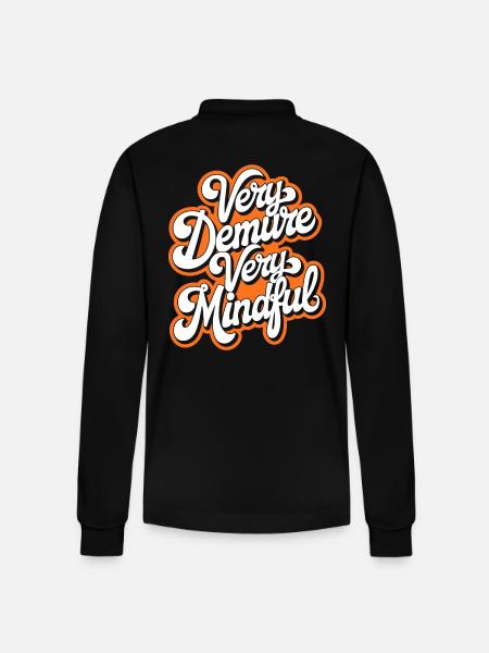 very demure very mindful - Stanley/Stella Organic Unisex Long-Sleeved Polo Shirt Prepster - black