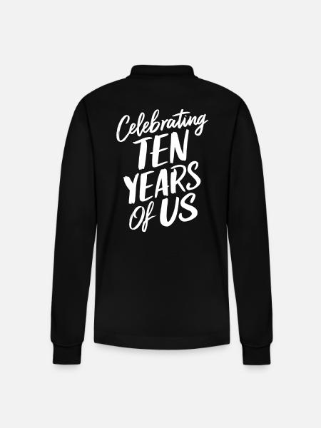 Celebrating Tenth Anniversary - Stanley/Stella Organic Unisex Long-Sleeved Polo Shirt Prepster - black