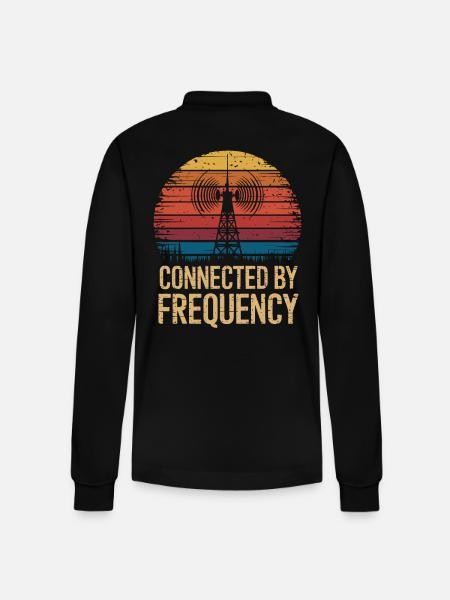 Radioamateur connecté par fréquence - Polo à manches longues bio PREPSTER Stanley/Stella Unisexe - noir