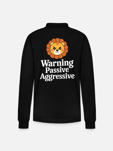 Warning Passive Aggressive Löwe - Stanley/Stella Unisex Bio-Langarm-Poloshirt Prepster - Schwarz