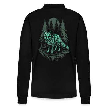 Mystischer Fuchs Im Dunklen Cottagecore Wald - Stanley/Stella Unisex Bio-Langarm-Poloshirt Prepster - Schwarz - Hinten - Anna (173cm)