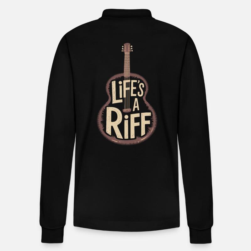 Guitariste : Life’s A Riff - Polo à manches longues bio PREPSTER Stanley/Stella Unisexe - noir