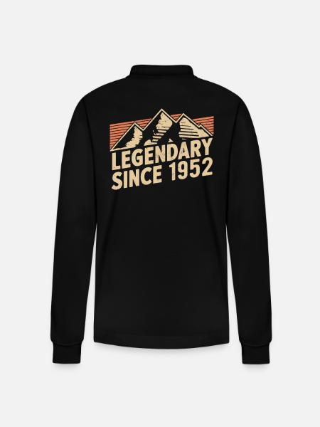 Legendary since 1952 Birthday - Stanley/Stella Organic Unisex Long-Sleeved Polo Shirt Prepster - black