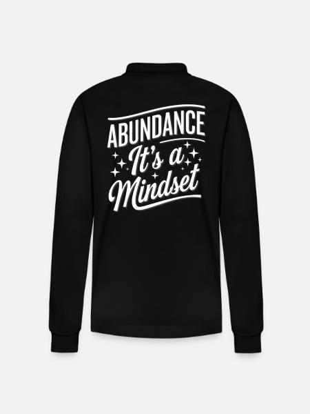 Abundance It's A Mindset Quote - Stanley/Stella Organic Unisex Long-Sleeved Polo Shirt Prepster - black