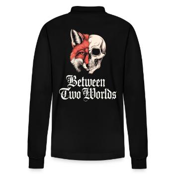 Zwischen Zwei Welten Fuchs Schädel Motiv - Stanley/Stella Unisex Bio-Langarm-Poloshirt Prepster - Schwarz - Hinten - Anna (173cm)