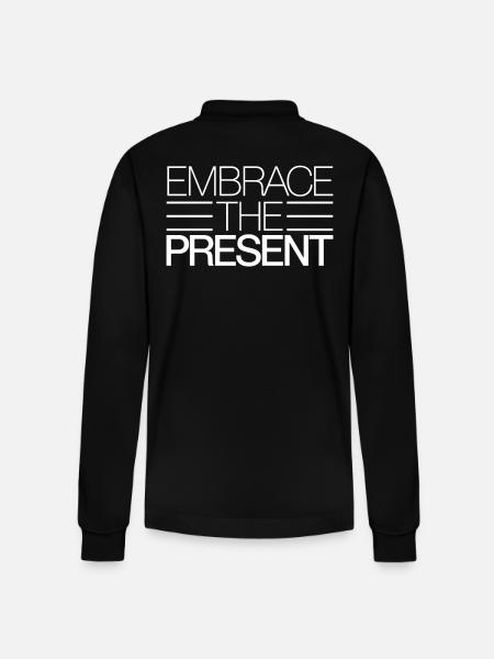 Embraces the Present Inspirational - Stanley/Stella Organic Unisex Long-Sleeved Polo Shirt Prepster - black