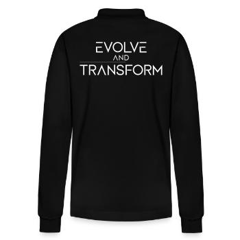 Evolve And Transform Inspirierende - Stanley/Stella Unisex Bio-Langarm-Poloshirt Prepster - Schwarz - Hinten - Anna (173cm)