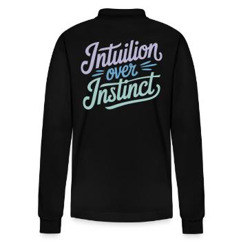 L’intuition plutôt que l’instinct Citation inspirante - Polo à manches longues bio PREPSTER Stanley/Stella Unisexe - noir - Dos - Anna (173cm)