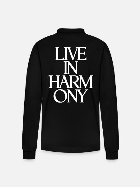 Living in harmony Inspiring - Stanley/Stella Organic Unisex Long-Sleeved Polo Shirt Prepster - black