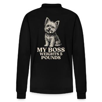 Yorkshire Terrier Besitzer Mein Chef Wiegt 5 Pfund - Stanley/Stella Unisex Bio-Langarm-Poloshirt Prepster - Schwarz - Hinten - Anna (173cm)