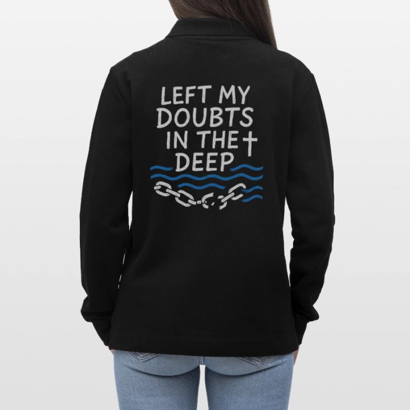 Read my doubts in the deep baptized Stanley/Stella Organic Unisex Long-Sleeved Polo Shirt Prepster