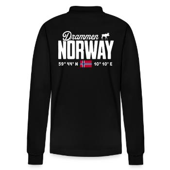 Norwegen Norway Norge Skandinavien Drammen - Stanley/Stella Unisex Bio-Langarm-Poloshirt Prepster - Schwarz - Hinten - Anna (173cm)