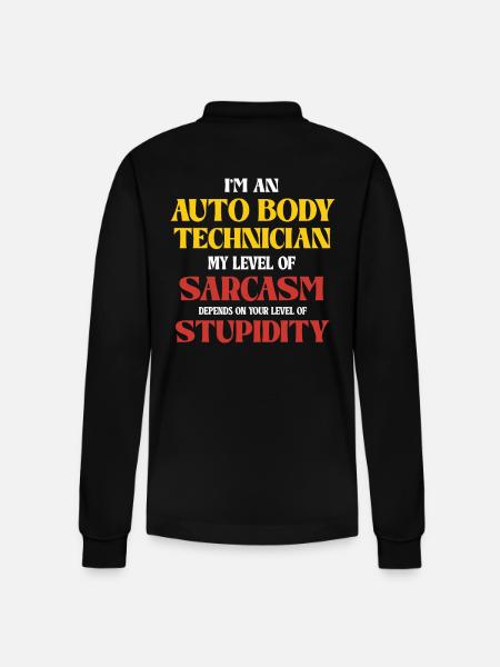 Auto Body Technician Sarcasm Saying - Stanley/Stella Organic Unisex Long-Sleeved Polo Shirt Prepster - black