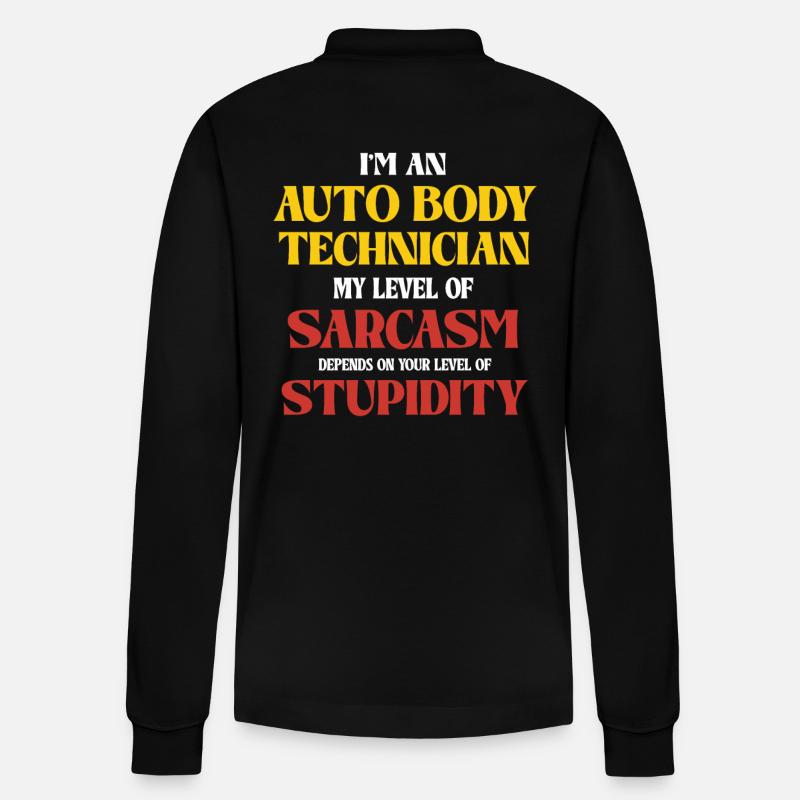 Auto Body Technician Sarkasmus Spruch - Stanley/Stella Unisex Bio-Langarm-Poloshirt Prepster - Schwarz
