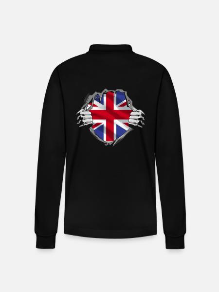 Union Jack Feeling of Freedom - Stanley/Stella Organic Unisex Long-Sleeved Polo Shirt Prepster - black