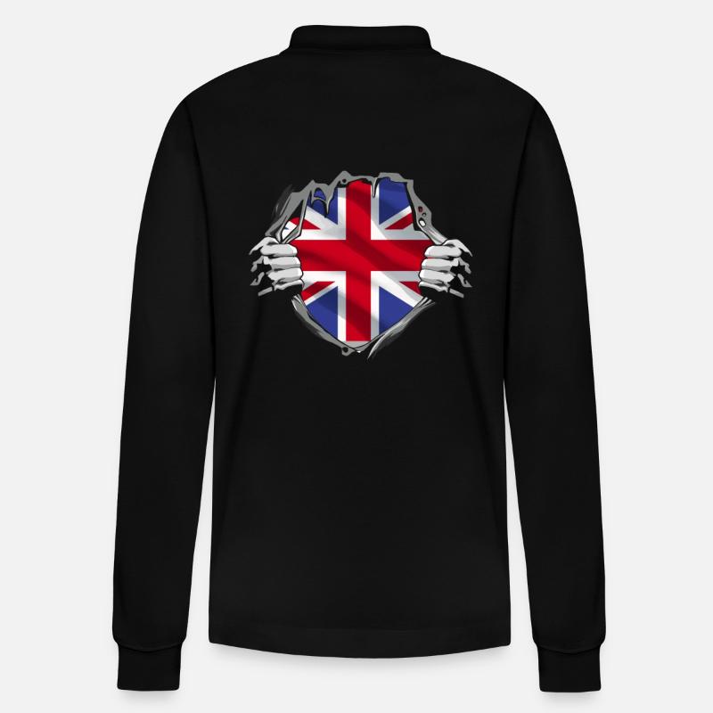 Union Jack Freiheitsgefühl - Stanley/Stella Unisex Bio-Langarm-Poloshirt Prepster - Schwarz