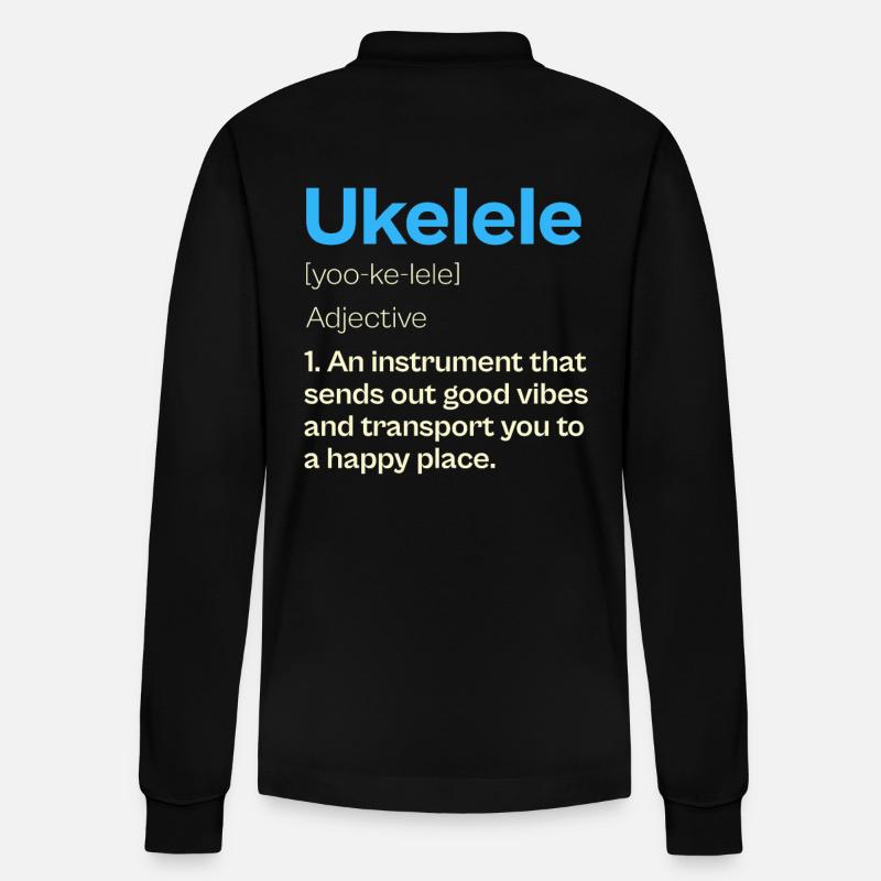 Ukelele Definition Gute Vibes Musik - Stanley/Stella Unisex Bio-Langarm-Poloshirt Prepster - Schwarz