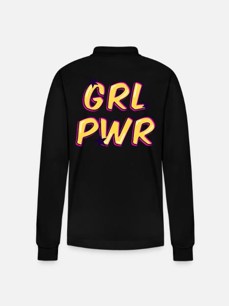 Cadeau de conception Girl Power - Polo à manches longues bio PREPSTER Stanley/Stella Unisexe - noir