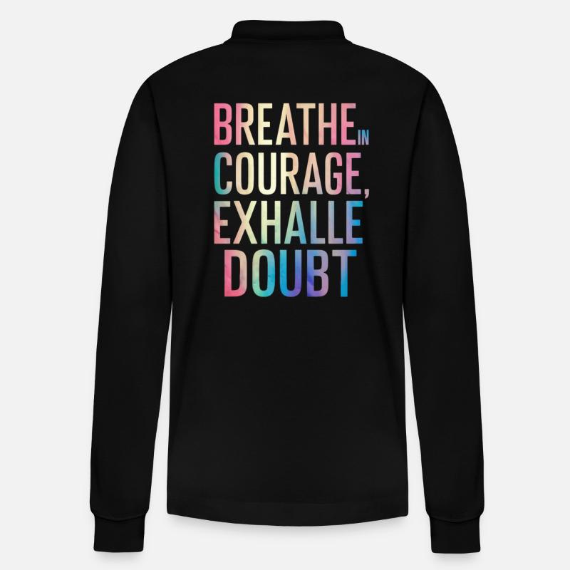 in courage from doubt - Stanley/Stella Organic Unisex Long-Sleeved Polo Shirt Prepster - black