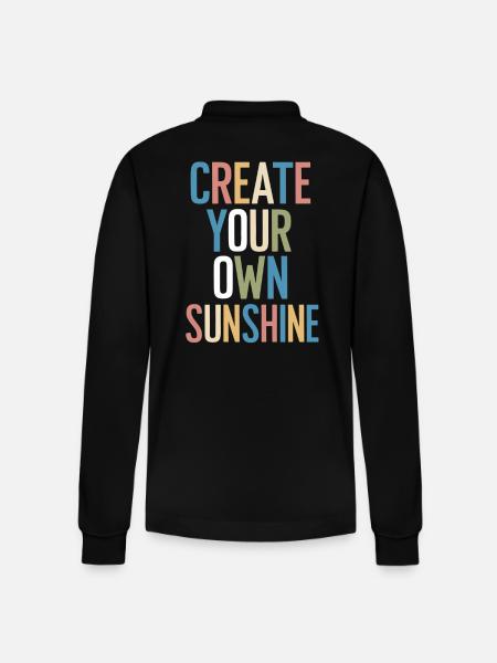 Create Your Own Sunshine Motivation - Stanley/Stella Organic Unisex Long-Sleeved Polo Shirt Prepster - black