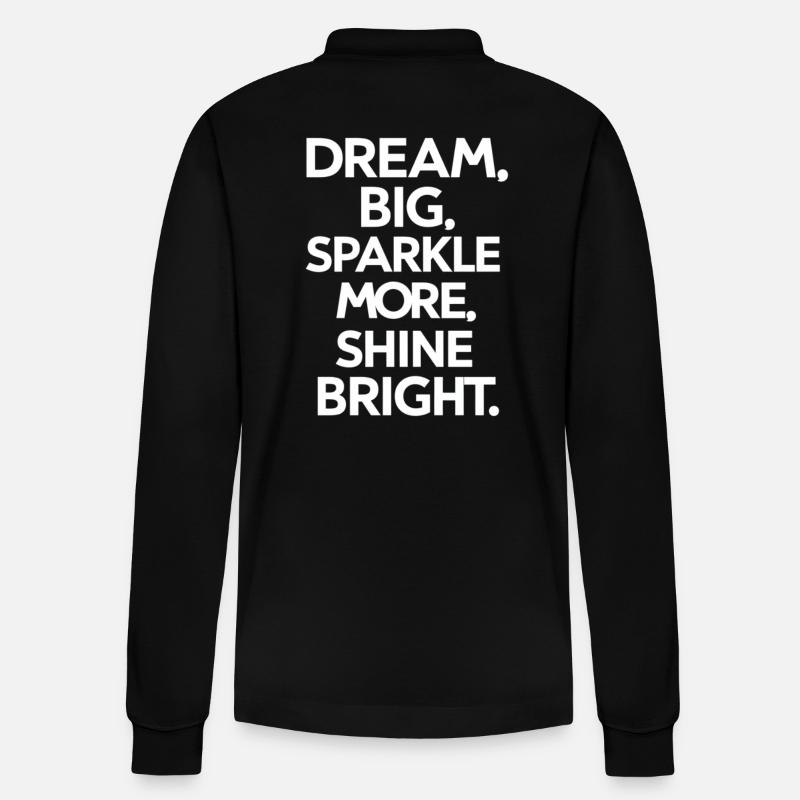 Träume Groß Strahle Hell - Stanley/Stella Unisex Bio-Langarm-Poloshirt Prepster - Schwarz