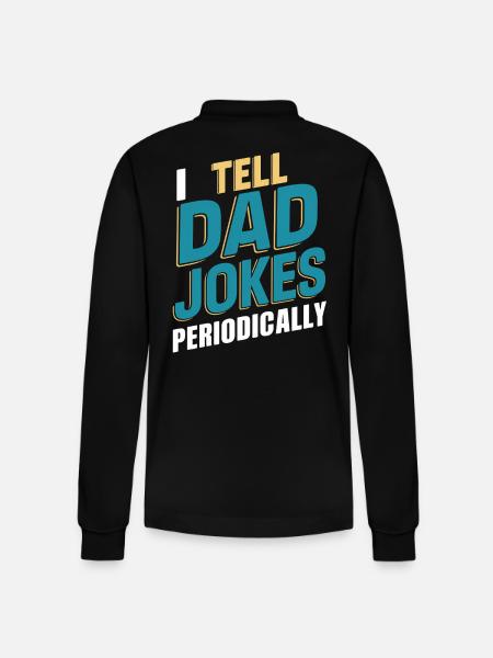 Ich Erzähle Väterwitze Periodisch - Stanley/Stella Unisex Bio-Langarm-Poloshirt Prepster - Schwarz