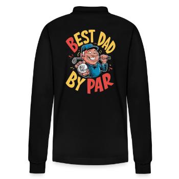 Best dad in golf - unique style - Stanley/Stella Organic Unisex Long-Sleeved Polo Shirt Prepster - black - Back - Anna (173cm)