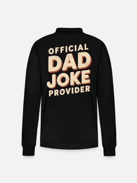 Official Dad Joke Provider - Stanley/Stella Organic Unisex Long-Sleeved Polo Shirt Prepster - black