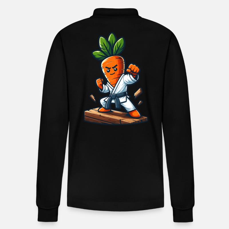 Karaté Carrot Master Fighter Pose - Polo à manches longues bio PREPSTER Stanley/Stella Unisexe - noir