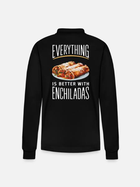 Everything is better with enchiladas - Stanley/Stella Organic Unisex Long-Sleeved Polo Shirt Prepster - black