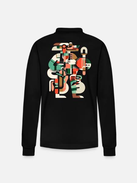Mayan God Mayan Mythology Itzamna - Stanley/Stella Organic Unisex Long-Sleeved Polo Shirt Prepster - black
