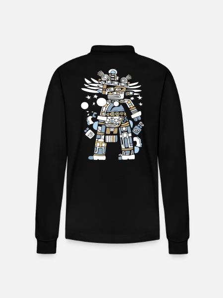 Mayan God Mayan Mythology Itzamna - Stanley/Stella Organic Unisex Long-Sleeved Polo Shirt Prepster - black