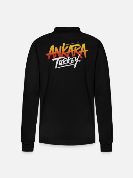 Ankara Turkey Souvenir - Stanley/Stella Organic Unisex Long-Sleeved Polo Shirt Prepster - black