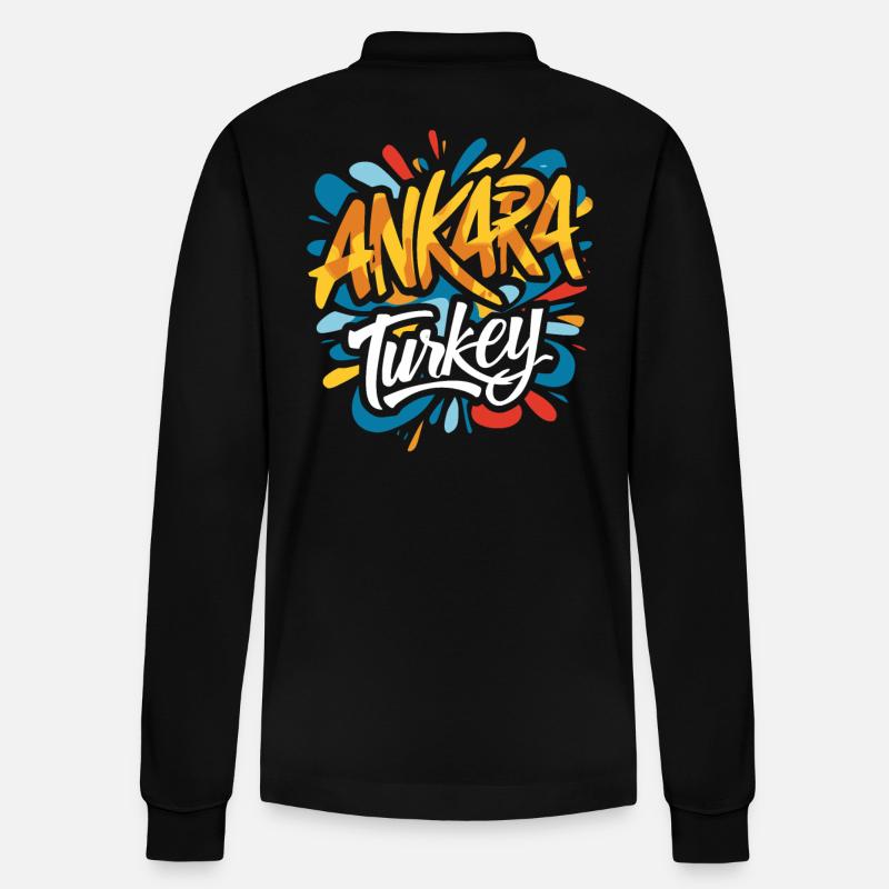 Souvenir Ankara Turquie - Polo à manches longues bio PREPSTER Stanley/Stella Unisexe - noir