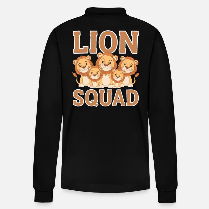 Löwe Gruppen Design Löwe Squad - Stanley/Stella Unisex Bio-Langarm-Poloshirt Prepster - Schwarz